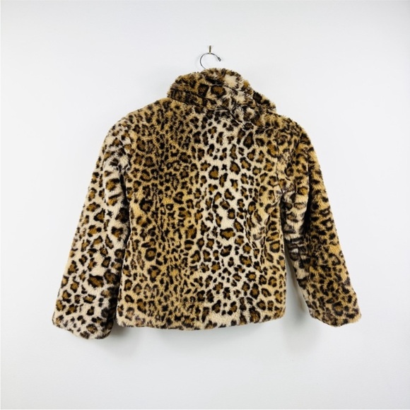 C & C California little girls leopard faux fur coat - Picture 3 of 9